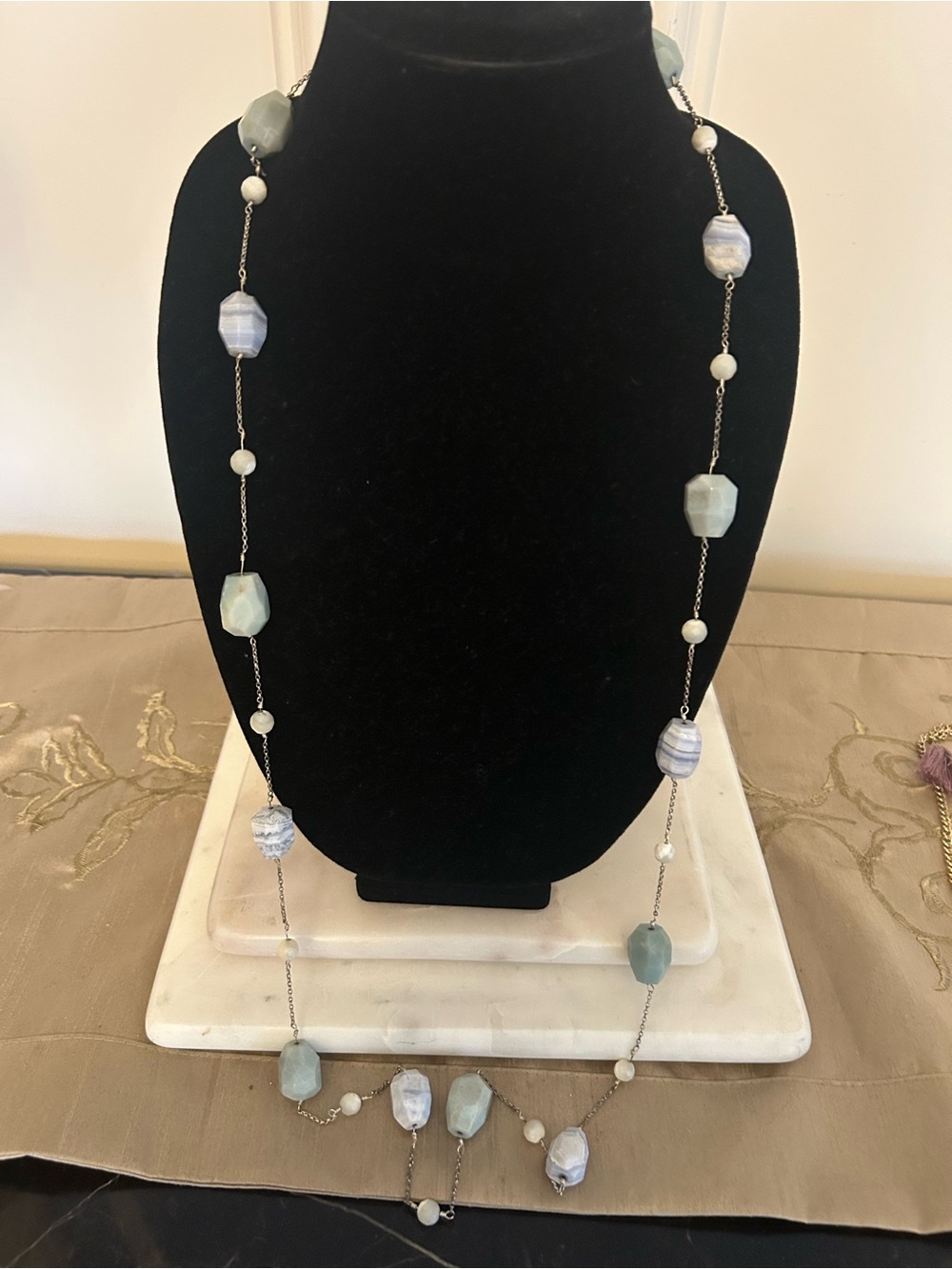 Long stone necklace